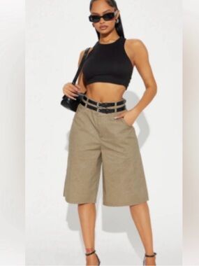 Ruby Rd. Tan High-Rise Bermuda Shorts Size 10